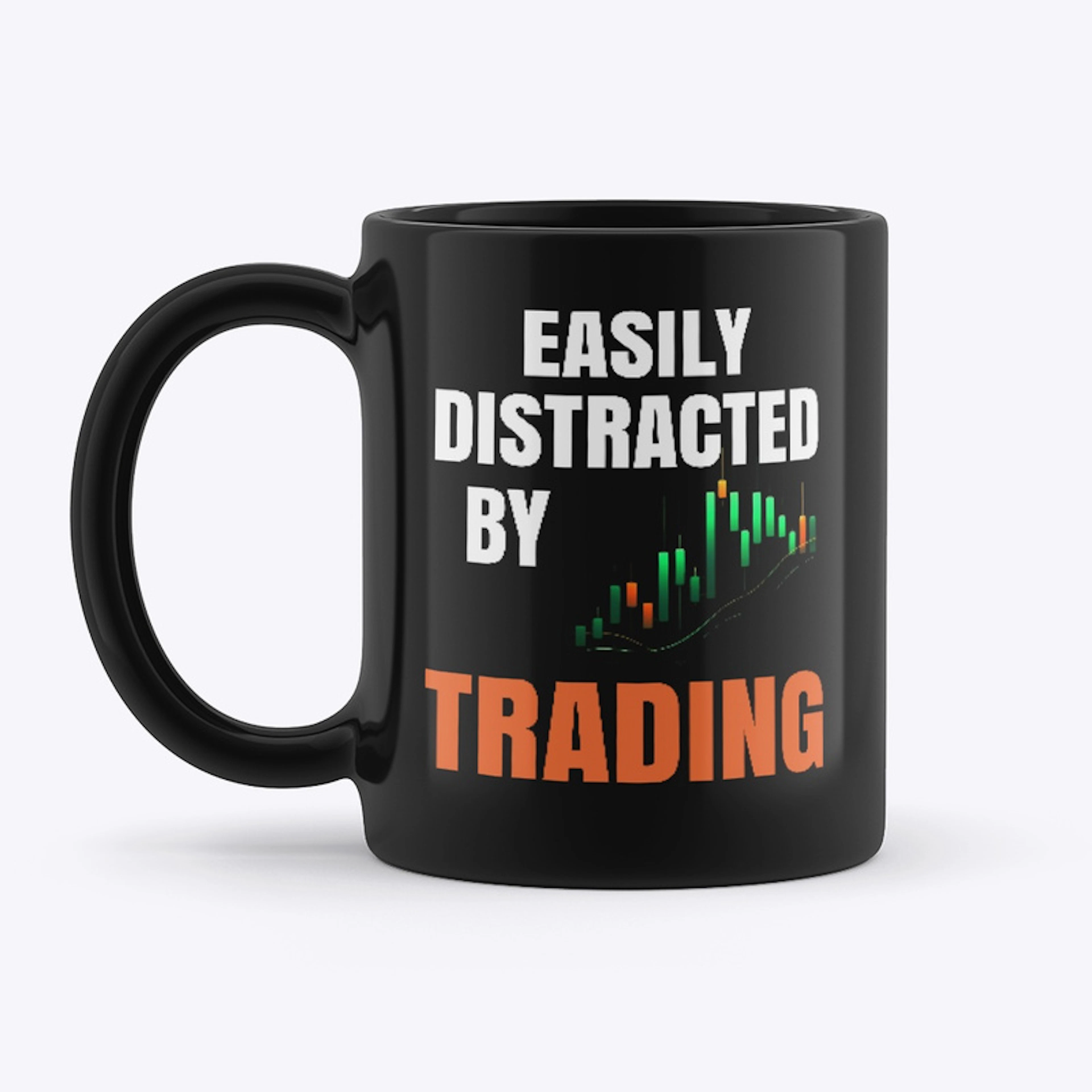 Black Mug - Easily Distracted by Trading
